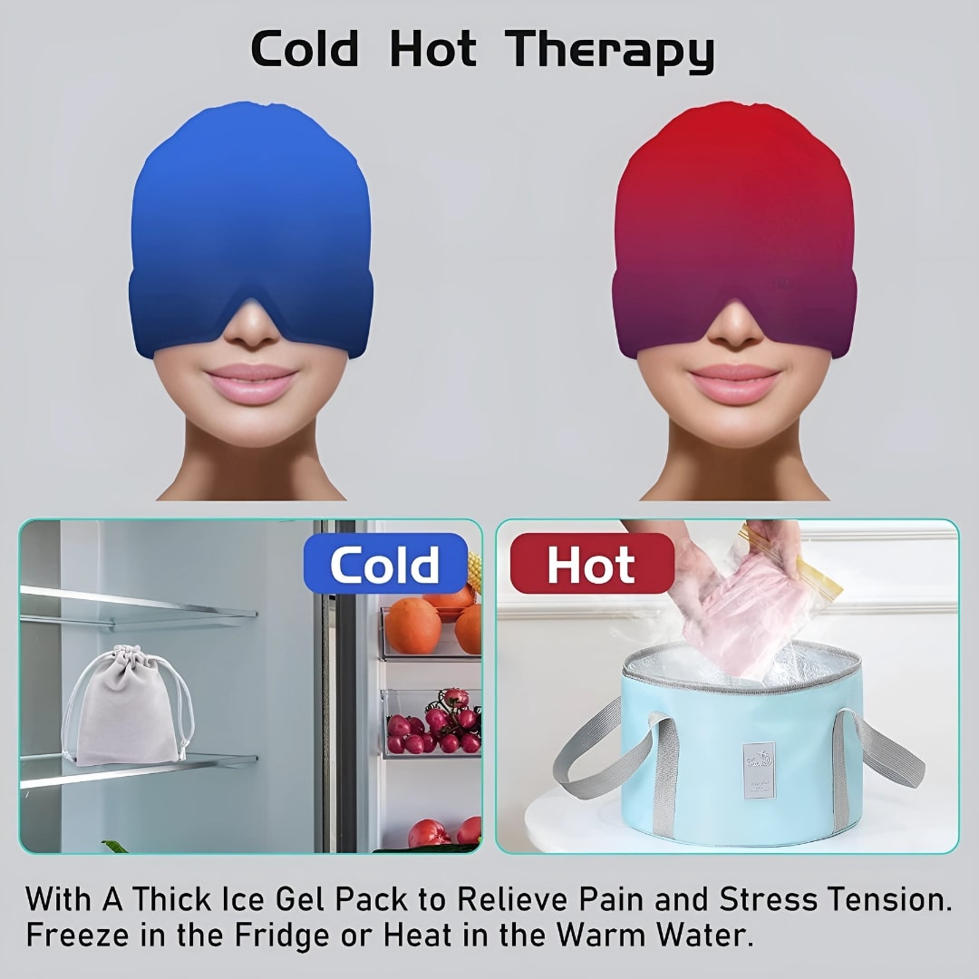 360° Cooling Migraine Relief Cap - Health & Beauty