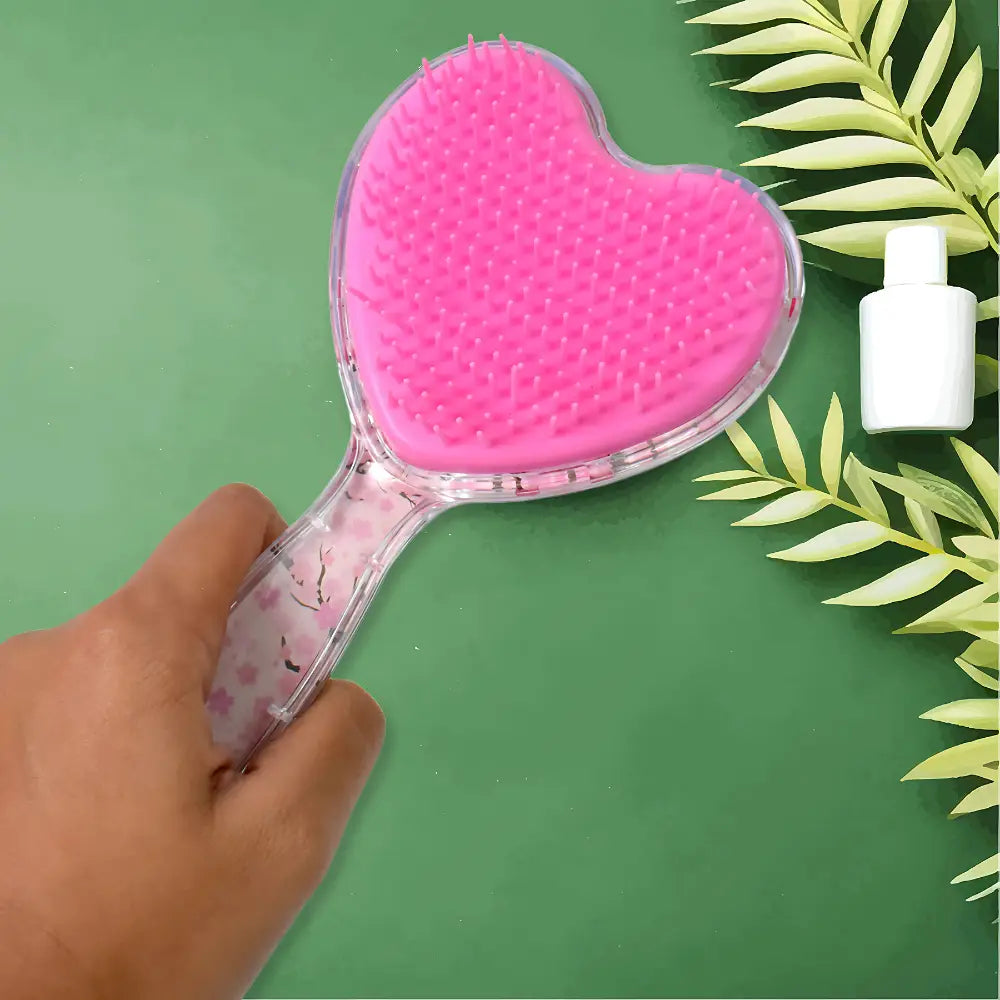 Heart shape glitter hairbrush