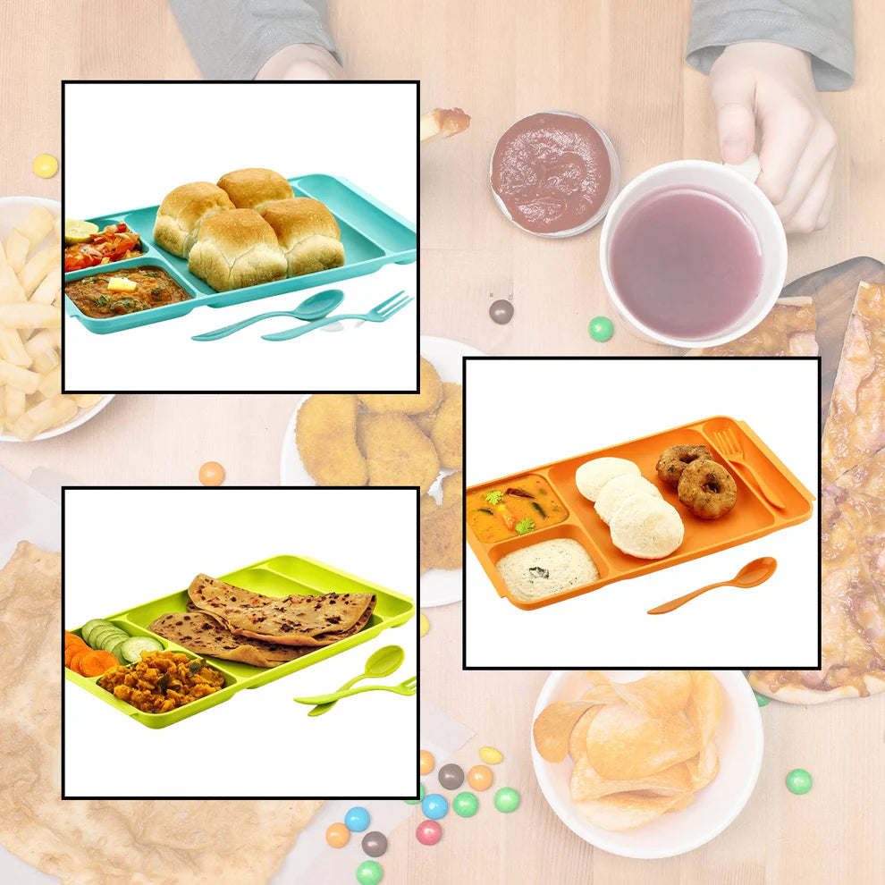 4-compartment dinner plate set
