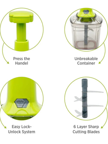 2in1 Press Vegetable Choppers For Kitchen (1100 Ml)