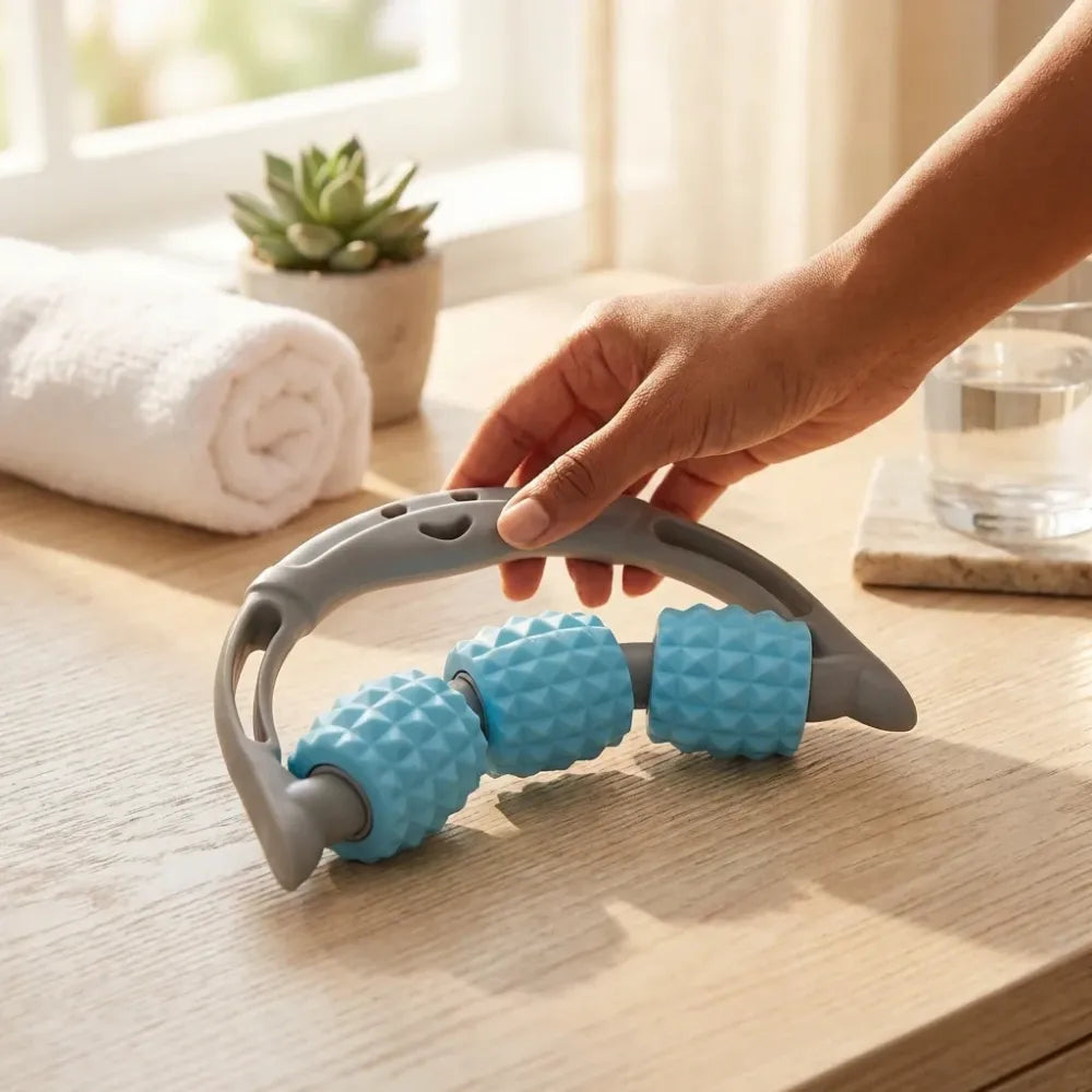 3 ball massage roller – handheld body massager tool