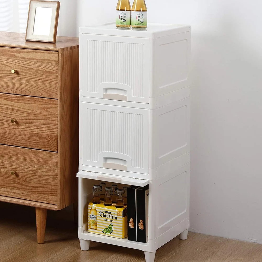 3-tier foldable storage drawers