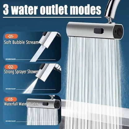 3-in-1 360° waterfall kitchen faucet - one size