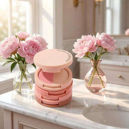 3-in-1 blusher + highlighter palette