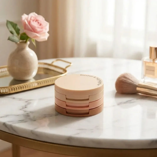 3-in-1 blusher + highlighter palette