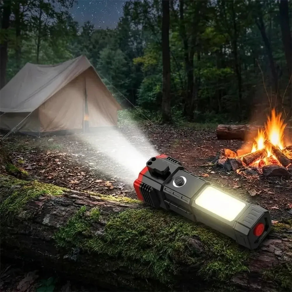 3-in-1 emergency flashlight with power bank & window breaker
