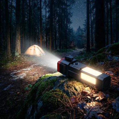 3-in-1 emergency flashlight with power bank & window breaker