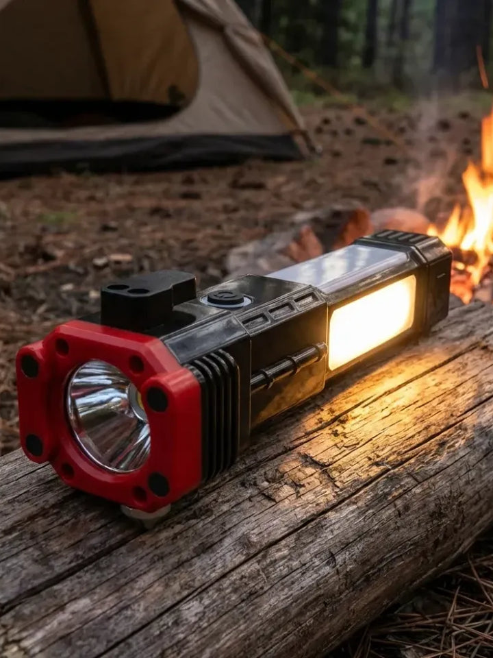 3-in-1 Emergency Flashlight with Power Bank & Window Breaker