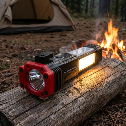 3-in-1 emergency flashlight with power bank & window breaker