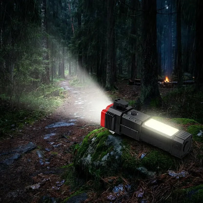 3-in-1 emergency flashlight with power bank & window breaker