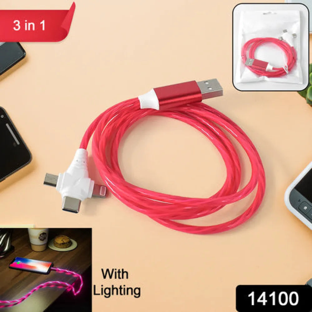 3-in-1 led charging cable - electronics