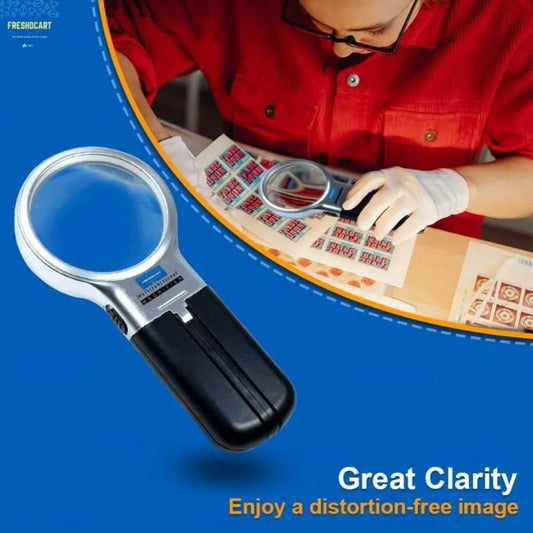 3 in 1 portable magnifying lens hand-held folding magnifier glass with led lights