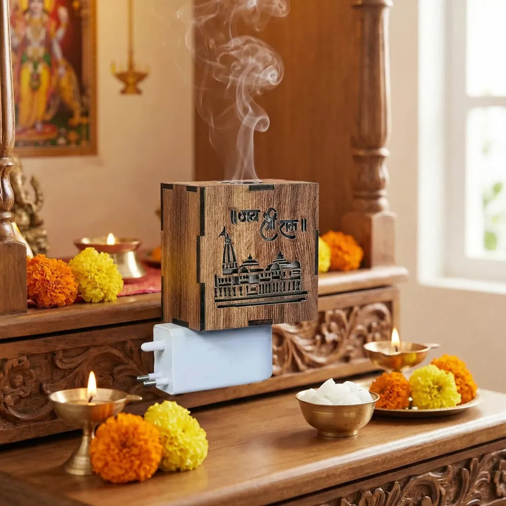 3-in-1 ram mandir aroma burner & night lamp