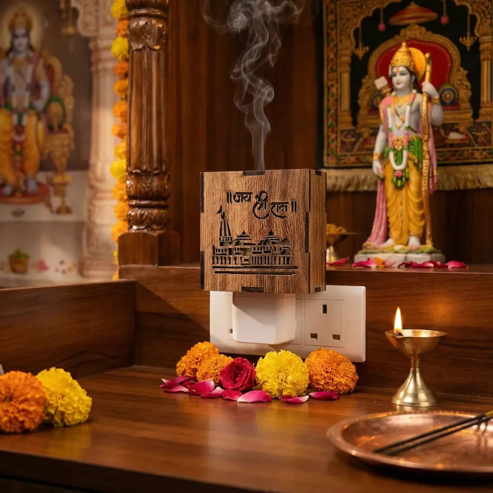 3-in-1 ram mandir aroma burner & night lamp