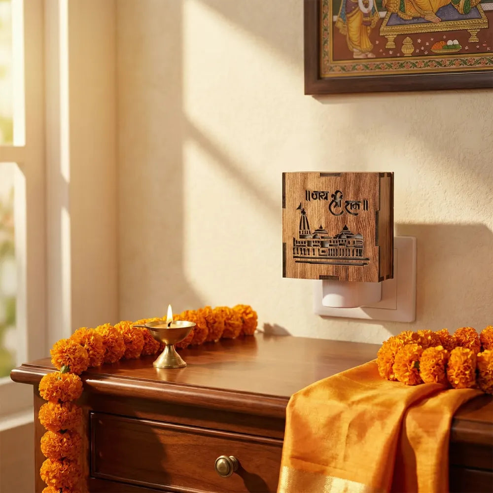 3-in-1 ram mandir aroma burner & night lamp