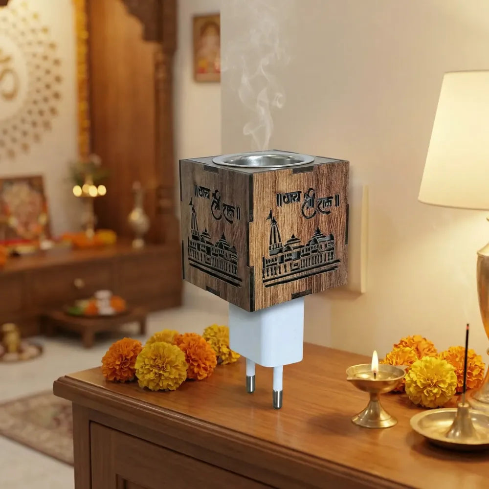 3-in-1 ram mandir aroma burner & night lamp