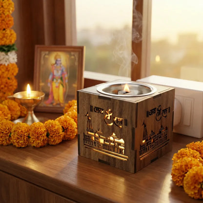 3-in-1 ram mandir aroma burner & night lamp