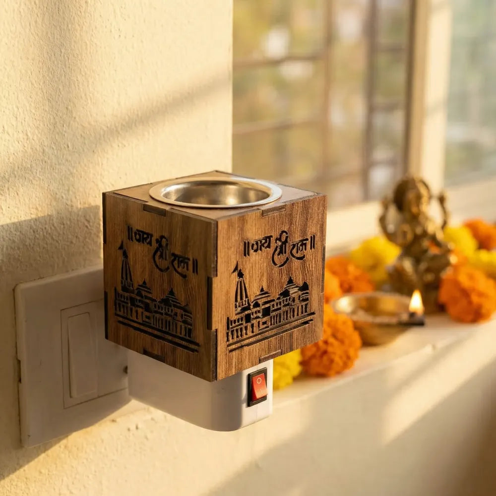 3-in-1 ram mandir aroma burner & night lamp