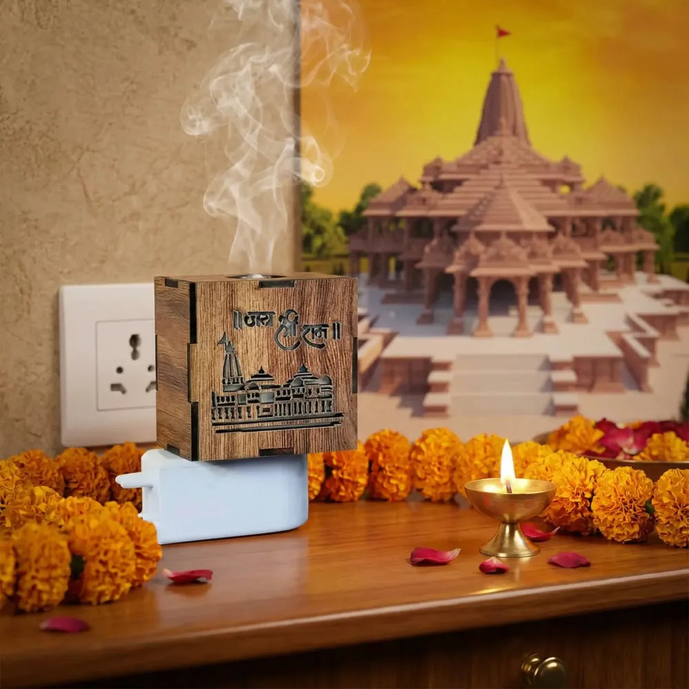 3-in-1 ram mandir aroma burner & night lamp