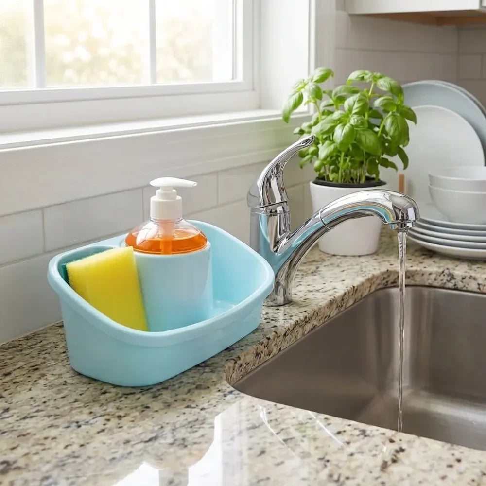 3-in-1 soap dispenser organizer - kitchen tool