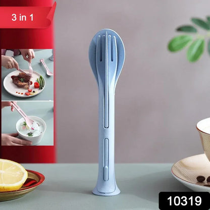 3-in-1 travel cutlery set - kitchen tool