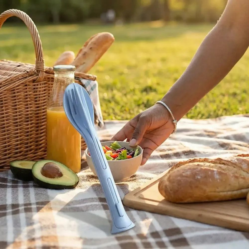 3-in-1 travel cutlery set - kitchen tool