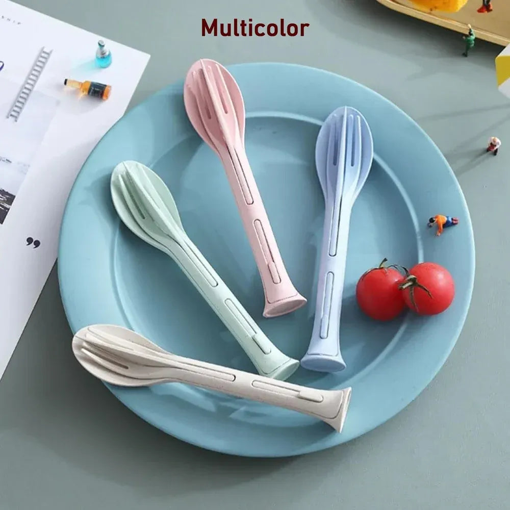 3-in-1 travel cutlery set - kitchen tool