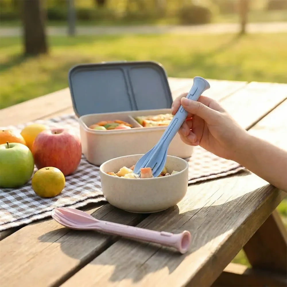 3-in-1 travel cutlery set - kitchen tool