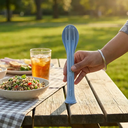 3-in-1 travel cutlery set - kitchen tool