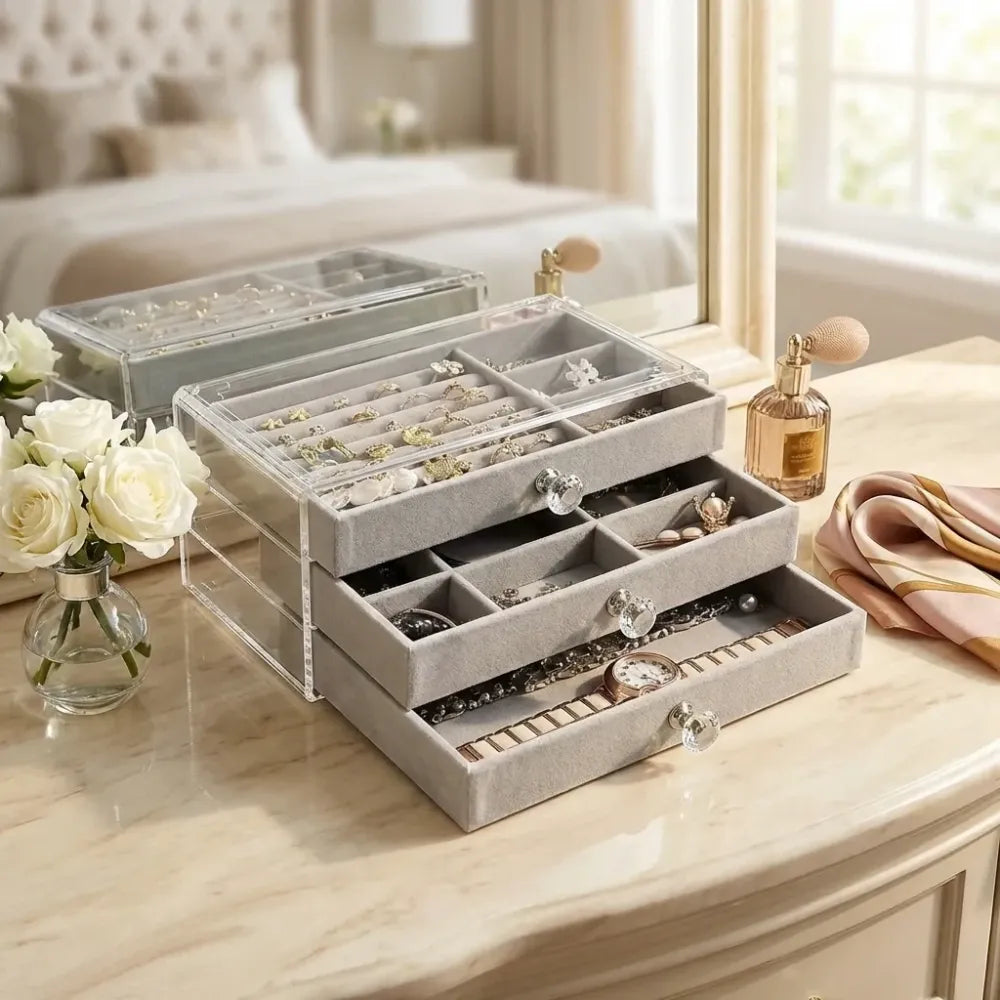 3 layer jewellery storage box