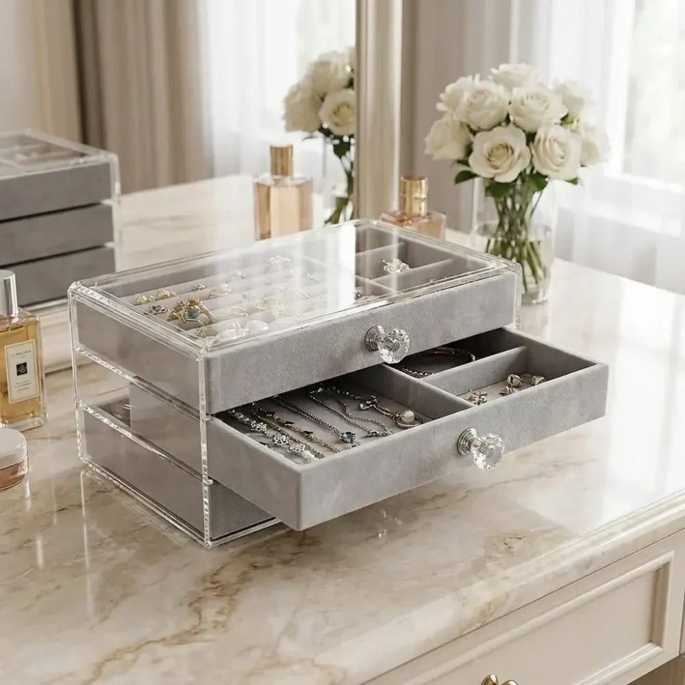 3 layer jewellery storage box