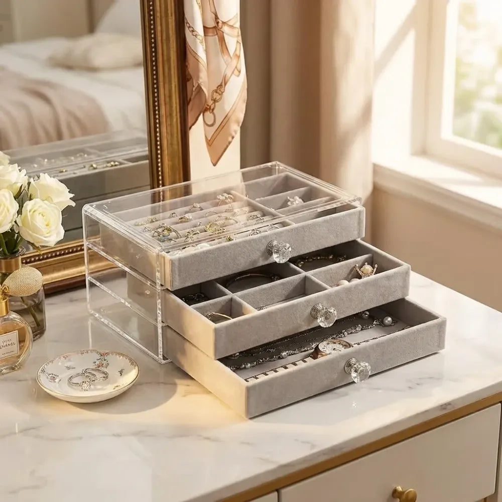 3 layer jewellery storage box