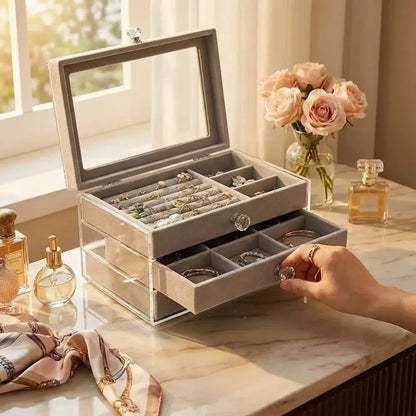3 layer jewellery storage box