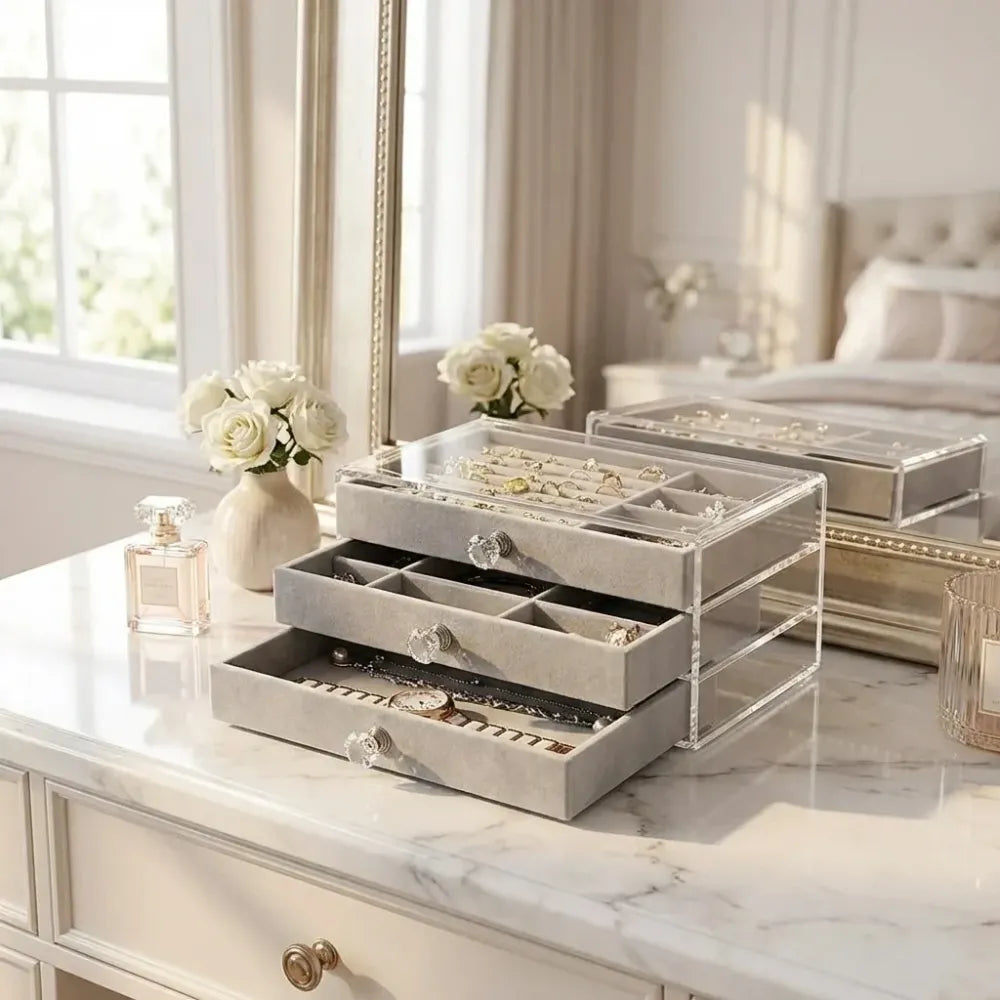 3 layer jewellery storage box