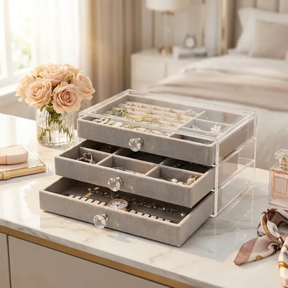 3 layer jewellery storage box