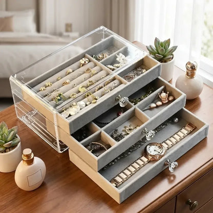 3 layer jewellery storage box