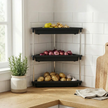 3-layer multipurpose plastic corner storage rack - home & kitchen