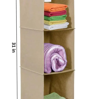 3-shelf hanging closet organizer