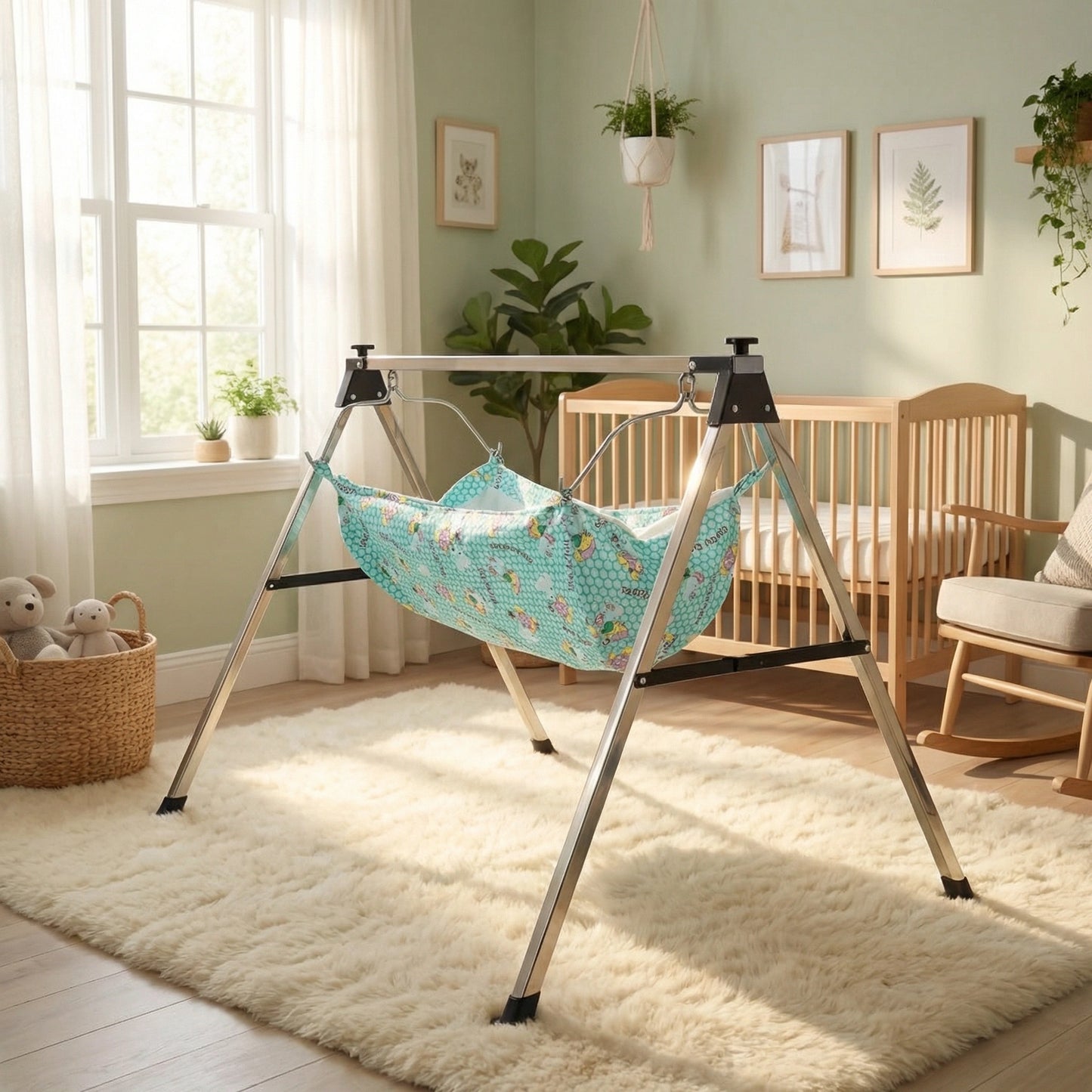 Folding Baby Cradle with Mosquito Net