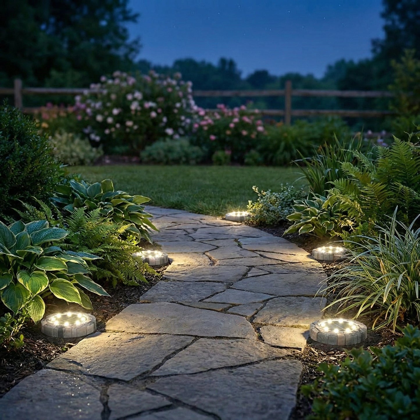 Solar Stone Pathway Lights