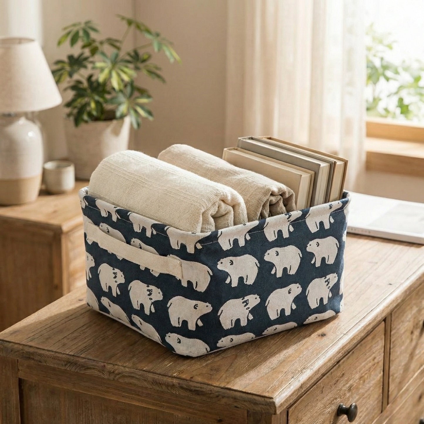 Fabric Desktop Storage Basket – Pack of 1