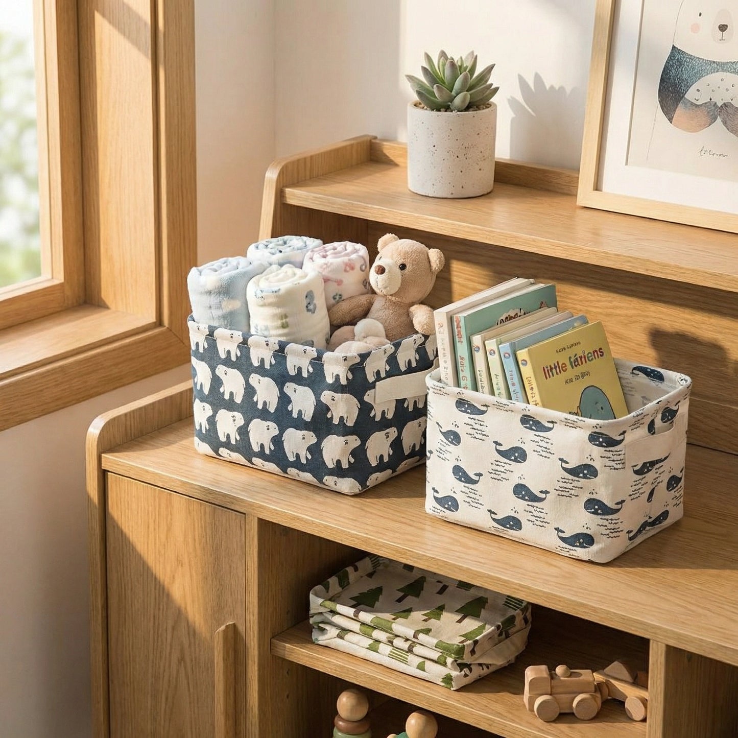 Fabric Desktop Storage Basket – Pack of 1