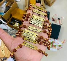 Personalized engraved rakhi bracelet