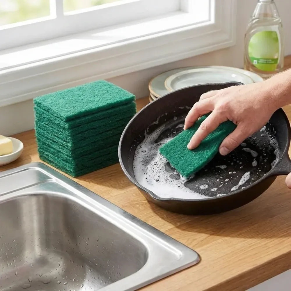 3410 scrub sponge cleaning pads aqua green 10pcs - home & kitchen