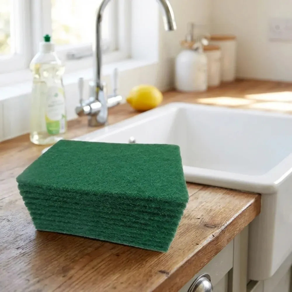 3410 scrub sponge cleaning pads aqua green 10pcs - home & kitchen