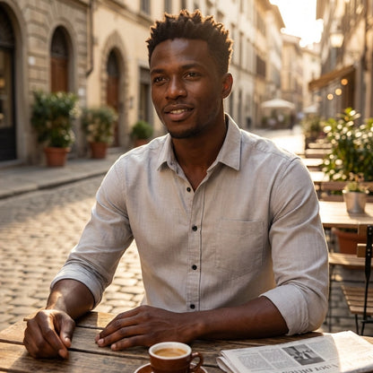 Men's Satin Casual Shirt – Grey