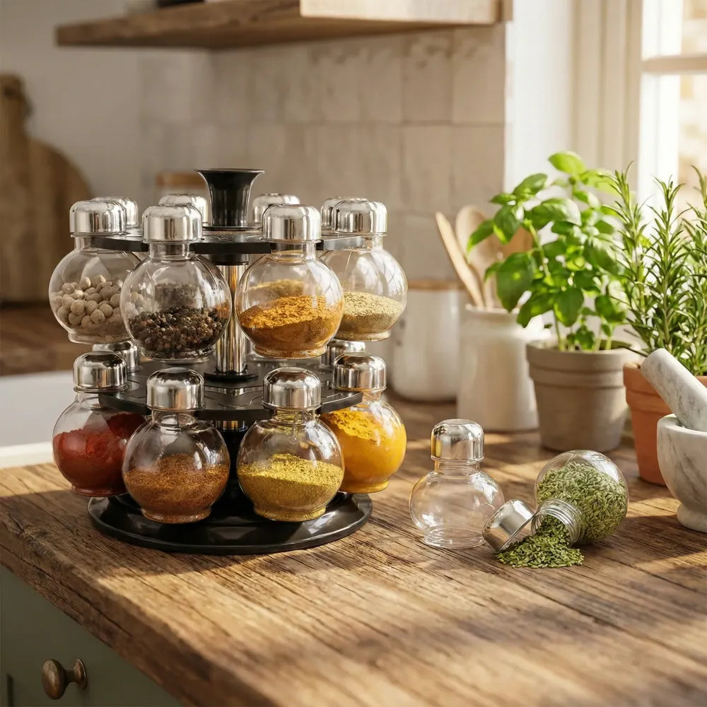 360° revolving spice rack - home & kitchen