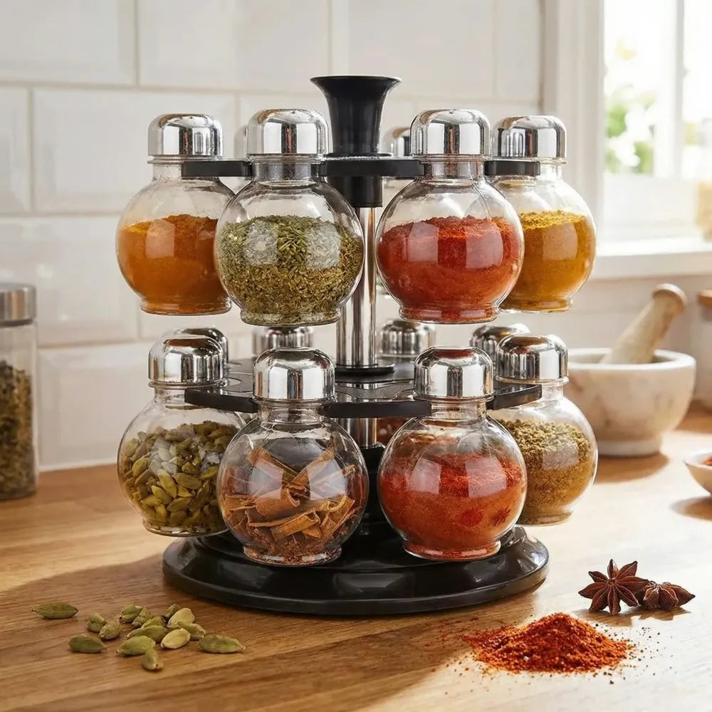 360° revolving spice rack - home & kitchen