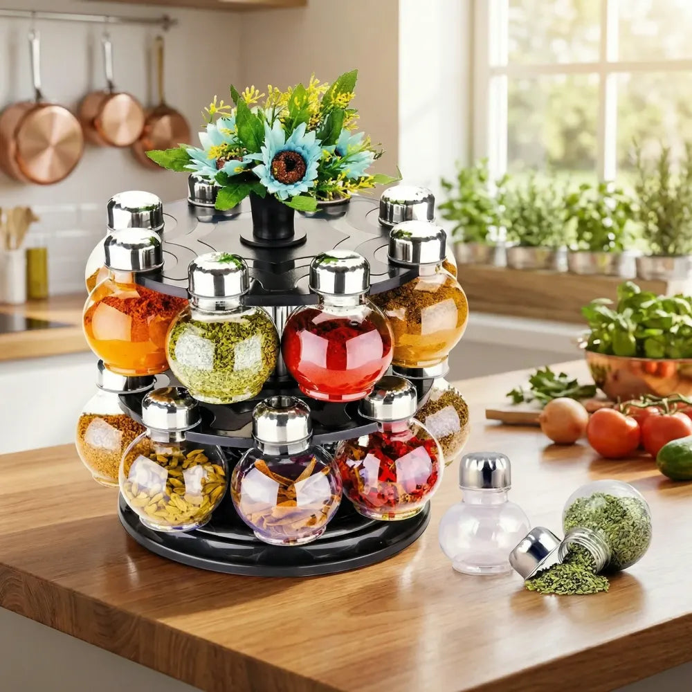 360° revolving spice rack - home & kitchen