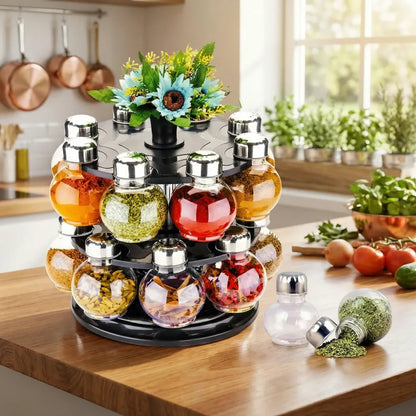 360° revolving spice rack - home & kitchen